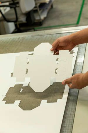 Close up of an offset printing machine during production