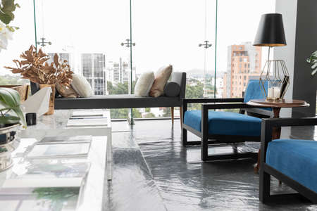 Modern style house with large minimalist spacesの写真素材