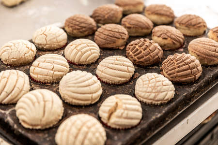 Detail of a mold with delicious hot handmade bread