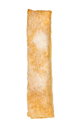 Detail of a delicious hot handmade bread in white background