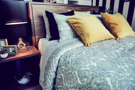 Casual detail indoor of clean and luxury bedroom