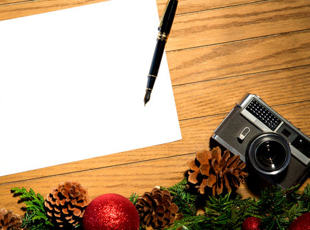 Christmas background with decoration details.の写真素材