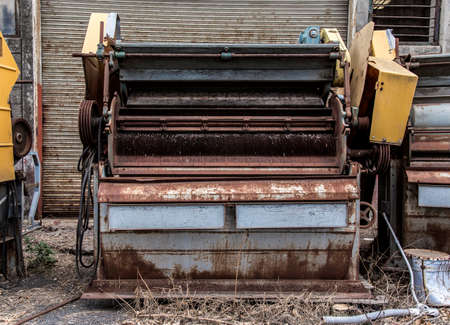 Abandoned old destroyed factory in industrial zoneの写真素材