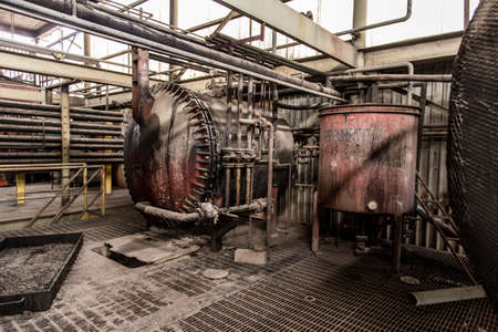 Abandoned old destroyed factory in industrial zoneのeditorial素材