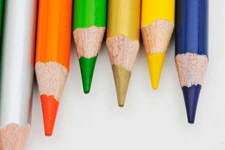 Colored pencils on white backgroundの写真素材