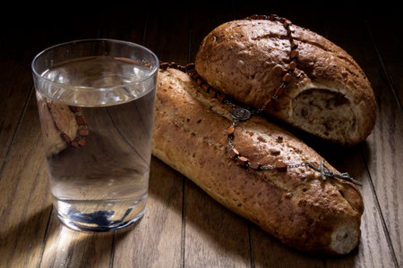 Fasting for bread and water to strengthen the spiritの写真素材