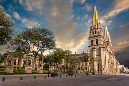 Metropolitan Cathedral.. Architecture and monuments of the city of Guadalajara, Jalisco, Mexico. Daytime shots.のeditorial素材