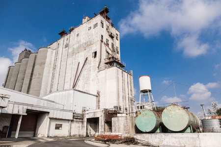 dilapidated buildings, houses and warehouses