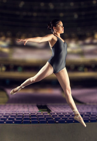 ballet dancer on theater stageの写真素材
