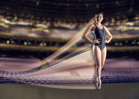 ballet dancer on theater stageの写真素材