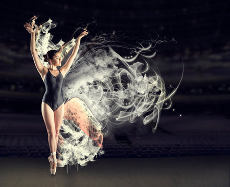 ballet dancer on theater stageの写真素材