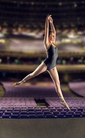 ballet dancer on theater stageの写真素材
