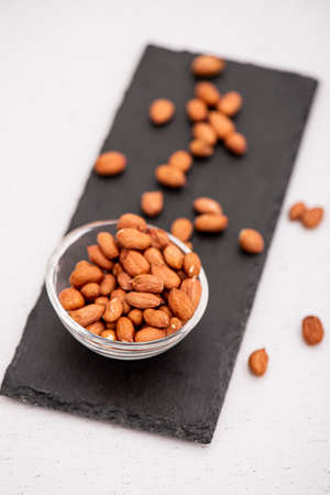 almond on glass container