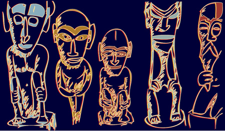 Illustration of Indonesian statues のイラスト素材