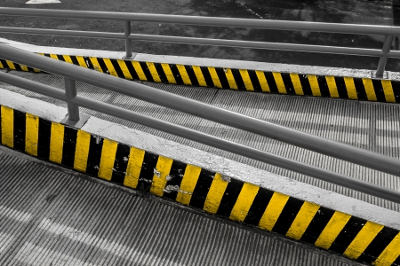 Commercial shop ramp in black and white and yellowの写真素材
