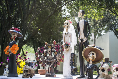 The day of the dead is a mexican celebration that honors the ancestors during the November 2, coinciding with the catholic celebration of the day of the faithful departed.の写真素材