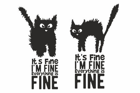 Funny quote about cats. Hand drawn typography poster design. Inspirational vector typography.のイラスト素材