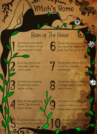 Witch's Home, Rules Of The House, Witch Rules Poster, Art Print, Halloween Decor, Halloween Poster, Witch Poster Print, Witches Decor, LETTER FORMATの写真素材