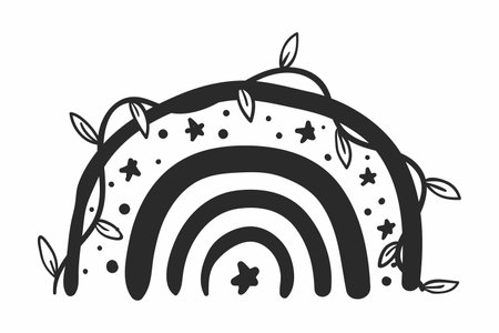 Boho Rainbow, Rainbow, Bohemian , Rainbow clipart, Boho style, Rainbow design, Rainbow pattern, Boho chic, Rainbow illustration, Bohemian artのイラスト素材