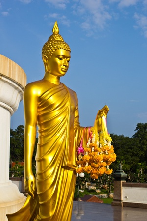 Middle buddha in front of Principle buddha in Buddhamonthon, Thailand の写真素材