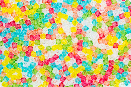 Colorful background from plastic crystal beads.の写真素材