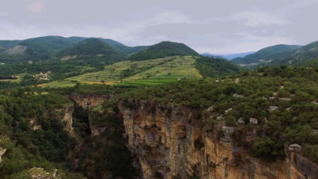 Landscape of Albania - Osum river canyon - kaniones Osumi Aerial. High quality photoの写真素材