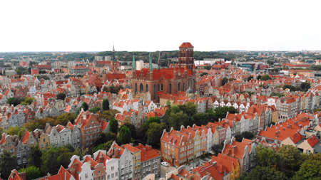 Gdansk, Poland 09.15.2019 St. Marys Church, Gdansk Aerial. High quality photo