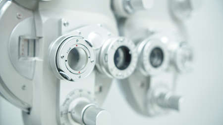 Autorefractor at optometrist clinic. shallow depth of field. High quality photoの写真素材