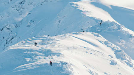 Bright Sunny Day In A Snowy Landscape - Barriers Covered With Snow. Snowy Mountains Zakopane - Kasprowy Wierchの写真素材