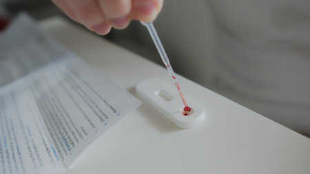 Home Test. Covid-19, fast and easy. High-quality photoの写真素材