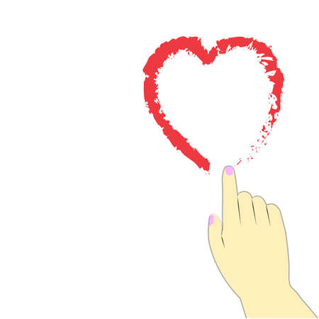 hand drawing heart shape.のイラスト素材