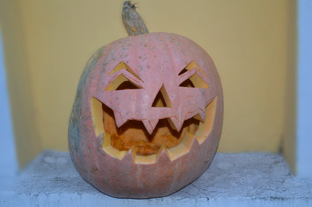 halloween pumpkin on the streetの写真素材