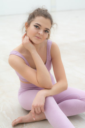 Beautiful flexible slender young girl ballerina. Balletの写真素材