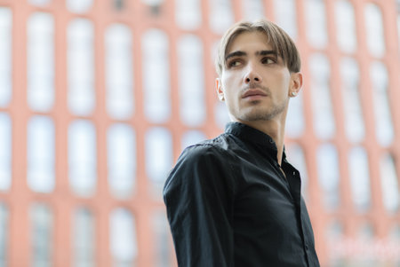 Portrait of a gay man - member of the LGBTQ communityの写真素材