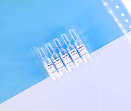 Stop Covid. The concept of the end of the pandemic. Coronavirus sars-cov-2 Covid-19 vaccination with...