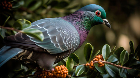 Pigeon dove bird sitting on the tree. Nature background.の素材