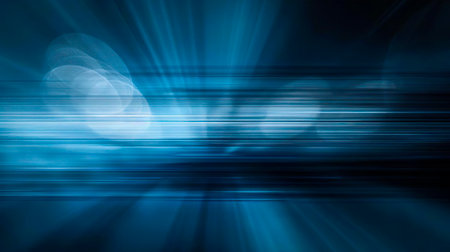 Abstract futuristic background with glowing light effect. Modern blue horizontal background with geometric diagonal layer and glowing lines. Suit for banner, poster, cover, header, flyer, brochure, website, presentationの素材