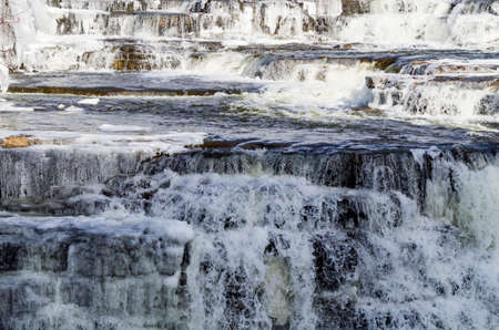 Waterfalls,ice and snow on the Mississippi River in Almonte, Ontario,Canada