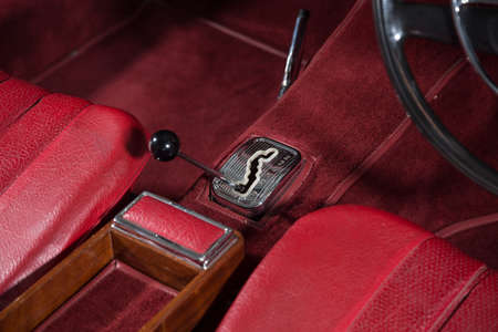 Interior detail shot of classic carの写真素材