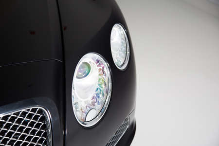 Close up of sports car headlight