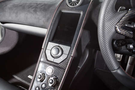 Central tube of sports car interiorの写真素材