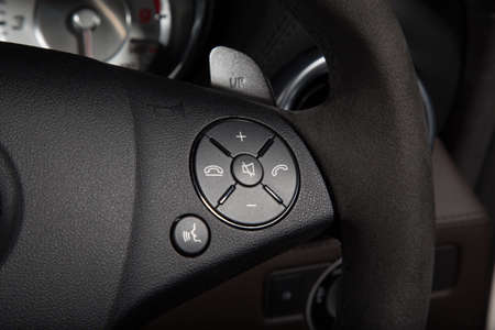 Carbon fibre automatic gears in carの写真素材