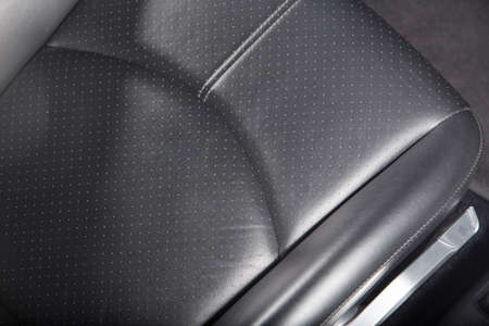 Close up of leather car seatの写真素材