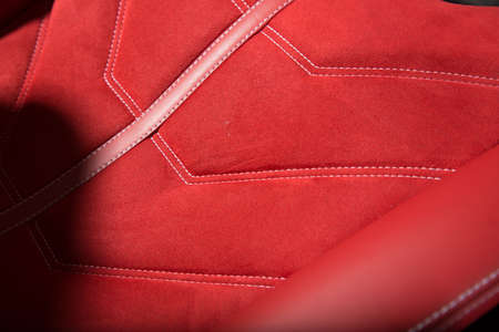 Close up of leather car seatの写真素材