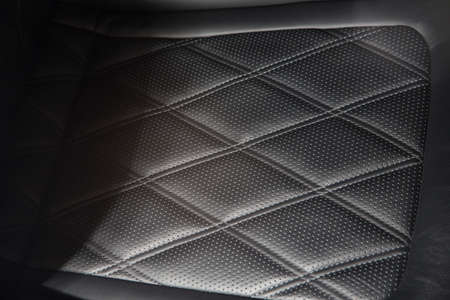 Close up of leather car seatの写真素材
