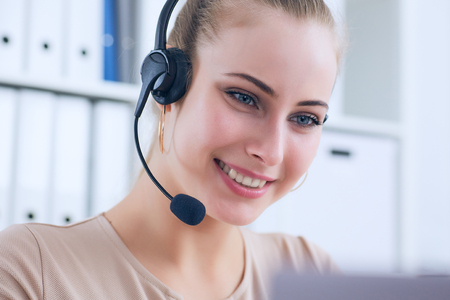 Personal business assistant. Hot helpline worker.の写真素材