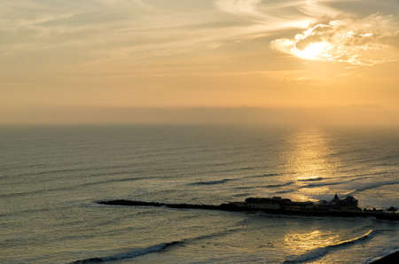 coast of the Pacific Ocean near Limaの写真素材