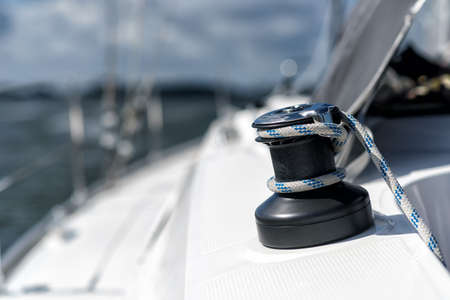 winch on a sailing yachtの写真素材