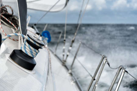 winch on a sailing yachtの写真素材