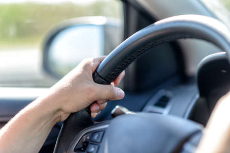 inside of a car driving on the motorway